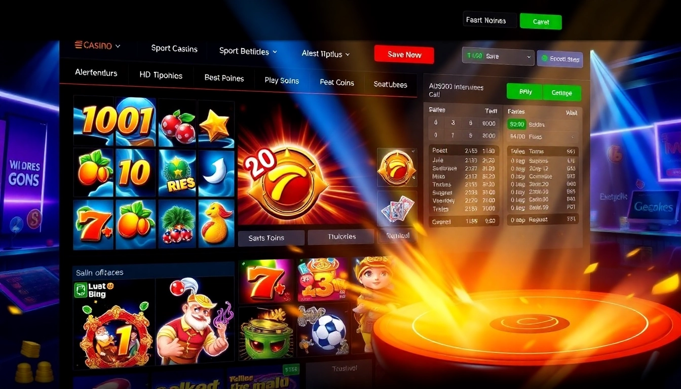 High-energy scene at ck4444 com featuring colorful slots, live dealer interaction, and sports betting, capturing the thrill of online gaming for users.
