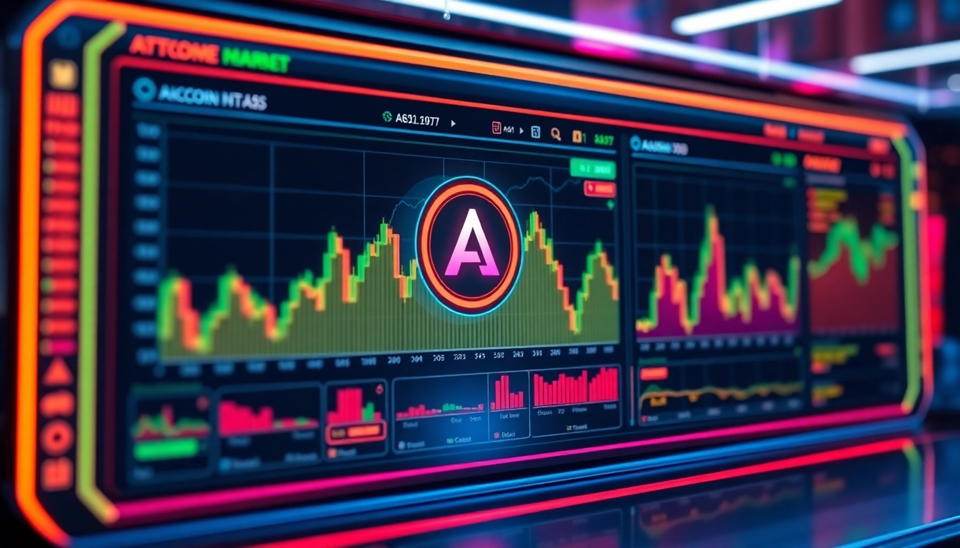 Aicoin digital interface showing live market charts and data analysis for financial investors